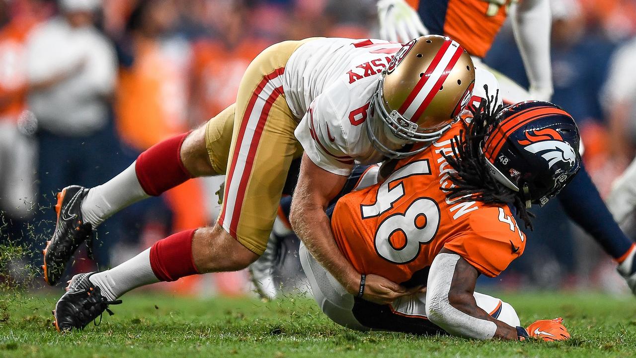 Mitch Wishnowsky tackles Devontae Jackson in a highlight moment.