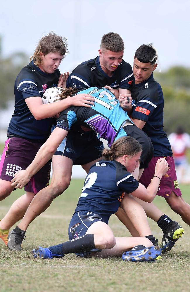 RUGBY LEAGUE: Justin Hodges and Chris Flannery 9s Gala Day. Caloundra State High V Meridan State College. year 10. Picture: Patrick Woods.