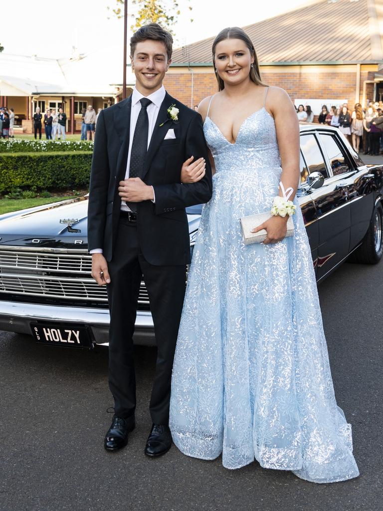 Graduate Grace Webcke with partner Ted Fatseas at Concordia Lutheran College valedictory dinner red carpet arrivals at Redlands campus, Friday, September 16, 2022. Picture: Kevin Farmer