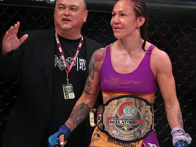 Cyborg with her fourth major MMA belt