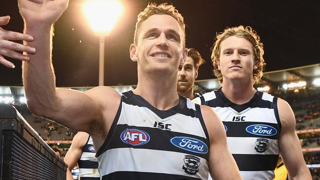 Joel Selwood was outstanding for Geelong. Picture: Getty Images