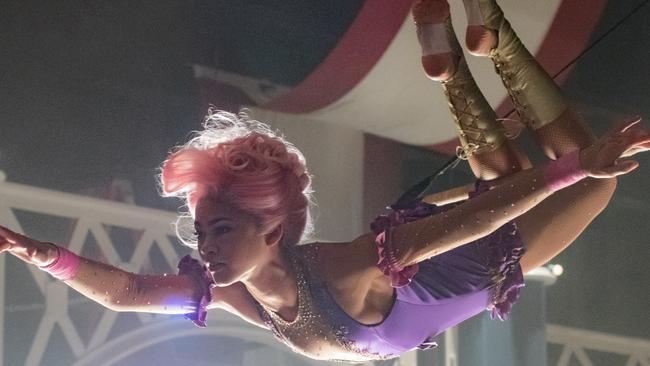 Zendaya trapezes with ease in The Greatest Showman.