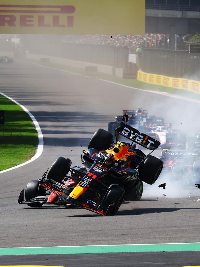 Perez’s nightmare continued. (Photo by Mark Thompson/Getty Images)