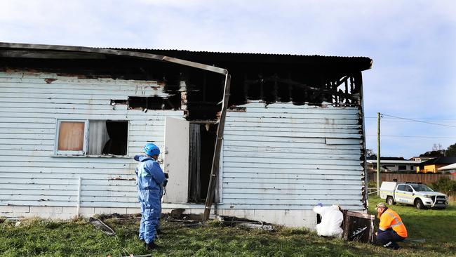 Fire at a hall on Penna Road Penna. Tasmania Fire Service and Tasmania Police in attendance. Picture: NIKKI DAVIS-JONES