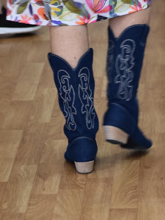 Debbie Wookey’s student’s cowboy boots. Picture: Lillian Watkins