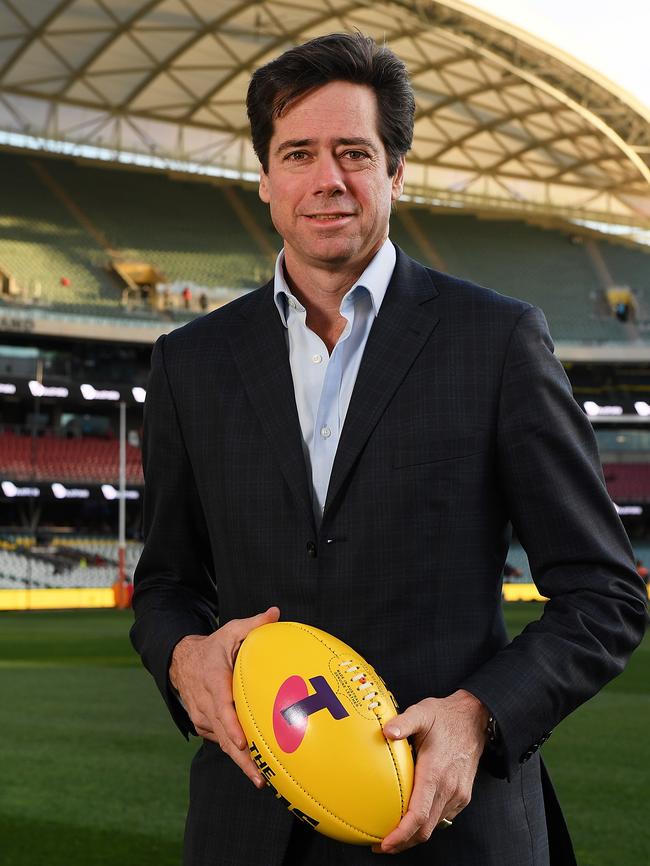 AFL chief Gillon McLachlan says the league will stand tall and officially back the marriage equality “yes” vote. Picture: Daniel Kalisz/Getty