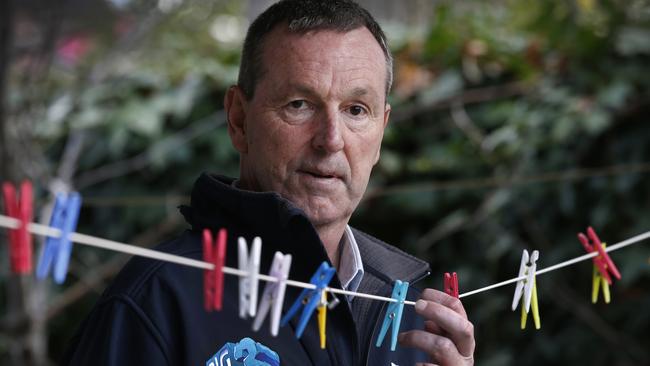 Neale first noticed something was wrong when he had trouble using the pegs on the clothesline. Picture: David Caird