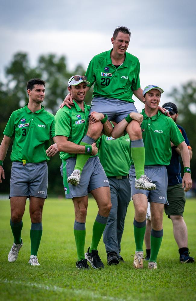 The NTFL's most accomplished umpire Mark Noonan has hung up the boots after more than two decades in the role. Picture: Patch Clapp / AFLNT Media