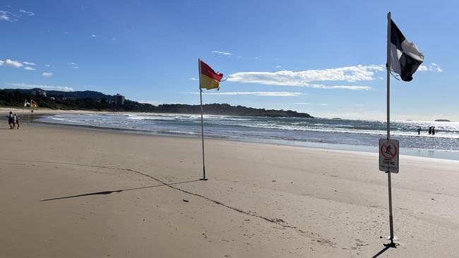 Park Beach on the Monday morning after the stabbing of surfer Kye Schaefer. Picture: Janine Watson/Coffs Coast Advocate