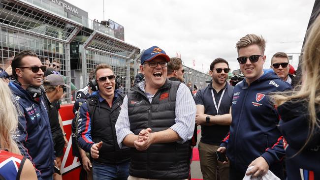 Prime Minister Scott Morrison visits Mt Panaroma on Sunday during the Bathurst 1000. Picture: Tim Hunter.