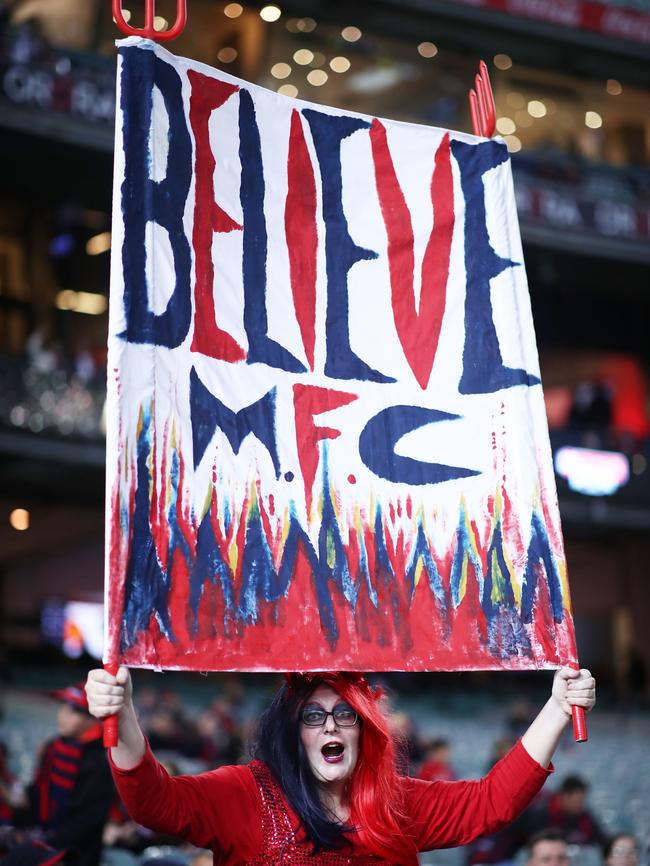 Demons fans are ready to take this all the way. Picture: Scott Barbour/AFL Media