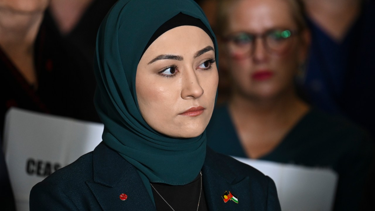 WA Labor Senator Fatima Payman has been condemned by Prime Minister Anthony Albanese and the Senate after she accused Israel of genocide. Picture: NCA NewsWire / Martin Ollman