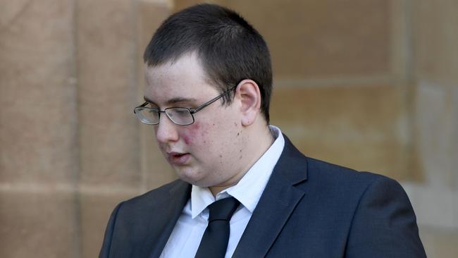 Naim Anderson leaving the Adelaide Magistrates Court after he was arrested by AFP for trying to meet an underage girl for sex. Picture: NCA NewsWire / Naomi Jellicoe