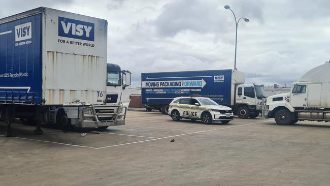 The truck was later inspected. Picture: Andrew Hough