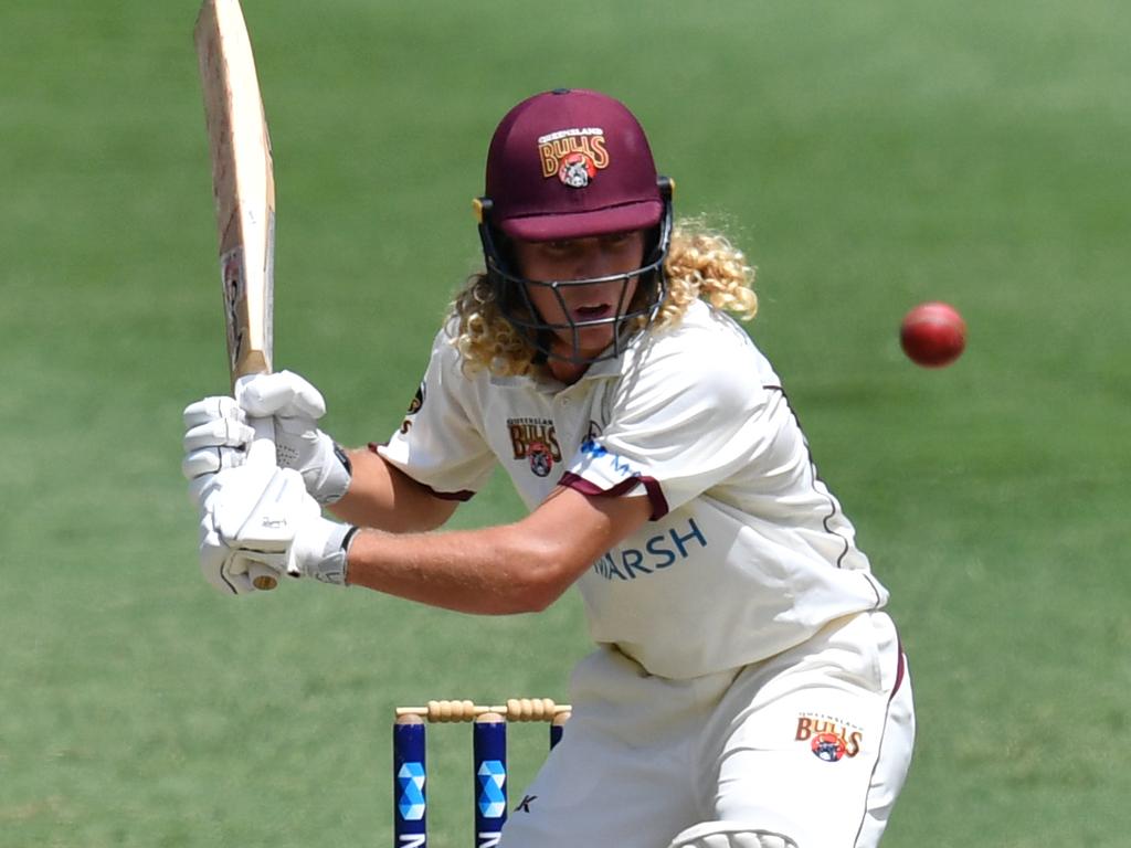 Usman Khawaja is glad his new opening partner Nathan McSweeney got rid of the long locks he ran with when playing for Queensland. Picture: AAP Image/Darren England