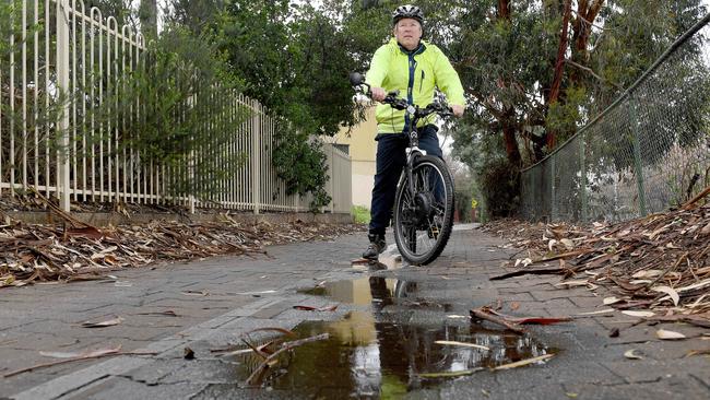 Cyclist Danny O'Mahoney stopped using the Mike Turtur Bikeway at night because it was too dangerous. Photo: Naomi Jellicoe