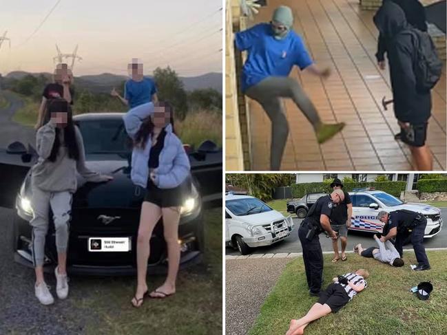 Scenes from youth crime incidents on Gold Coast.