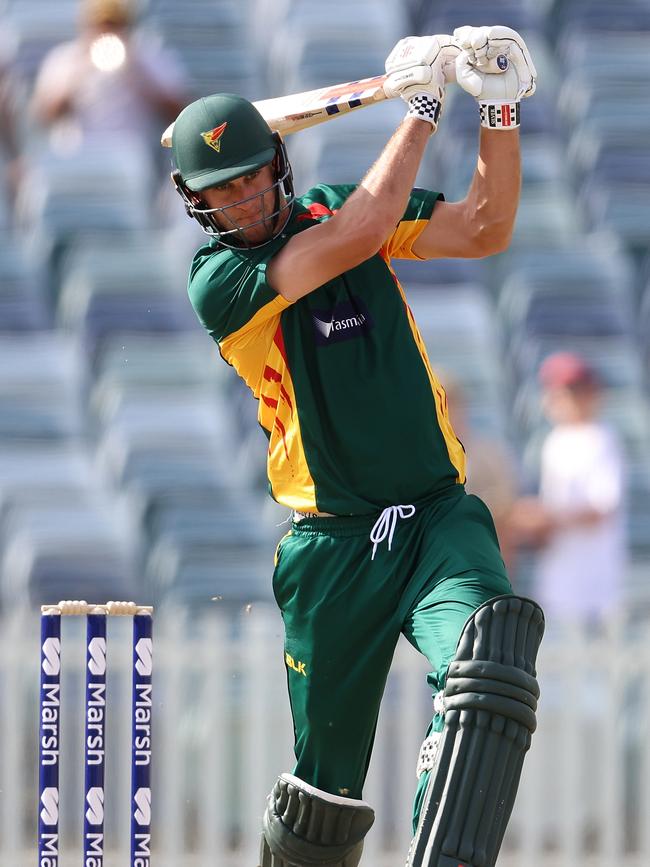 Beau Webster was the best of Tasmania’s batsmen in the Marsh One Day Cup match against. Picture: Paul Kane/Getty Images