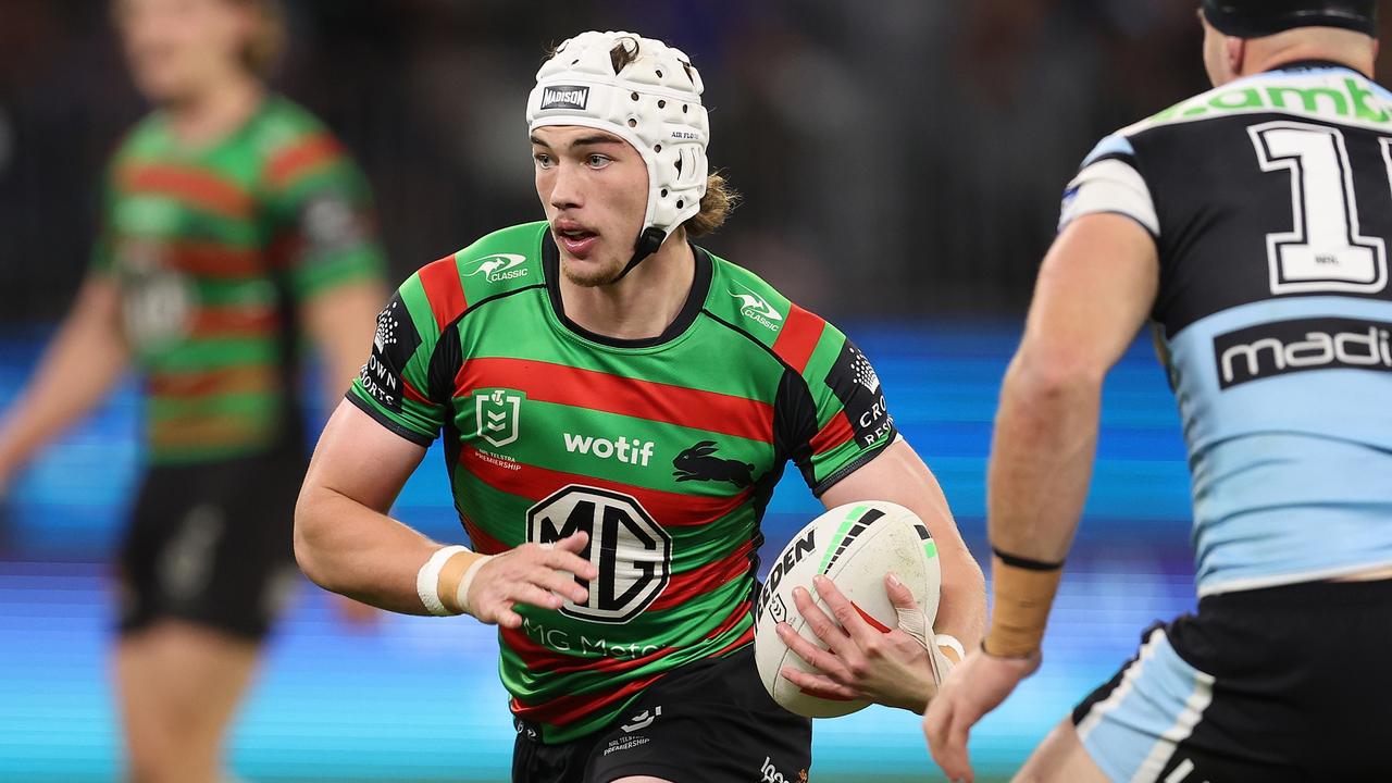 Tallis Duncan starts on the edge for the Rabbitohs. Picture: Paul Kane/Getty Images