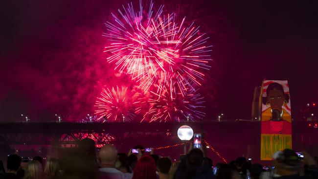 The 9pm display lasted for about 10 minutes. Picture: NCA NewsWire / Monique Harmer