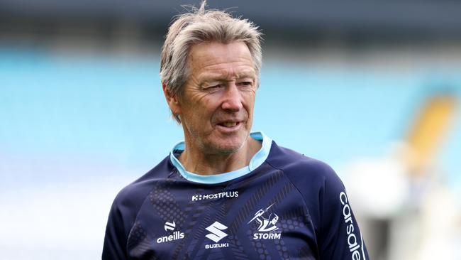 OCTOBER 5, 2024: Melbourne Storm coach Craig Bellamy during the Melbourne Storm Captain's Run at Accor Stadium, Sydney Olympic Park.Picture: Damian Shaw