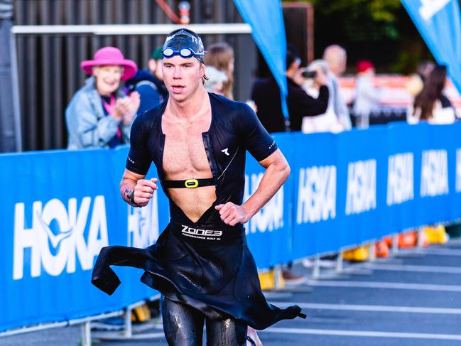 Competitors in the Ironman 70.3 Tasmania in Hobart Picture: Linda Higginson