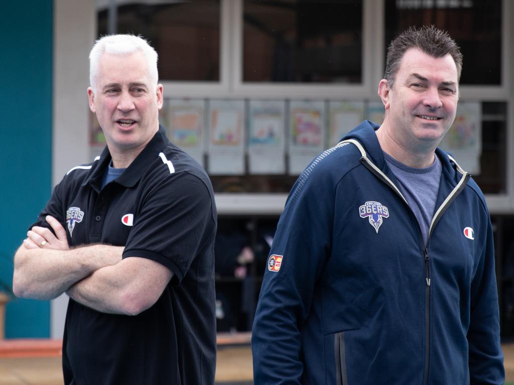 Adelaide 36ers legends Scott Ninnis and Brett Maher have worked together as community coaches over the past four years.