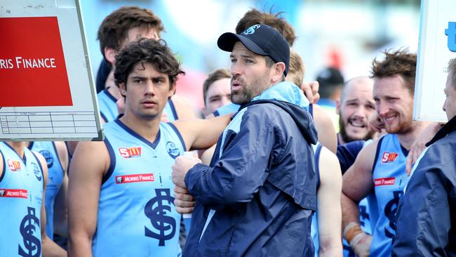 Sturt coach Martin Mattner can tell his players they have the double chance in the finals. Picture: Dean Martin/AAP