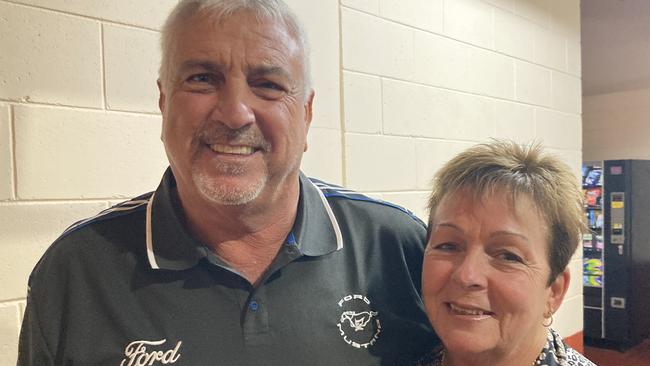 Mike and Lori McDougall celebrate the 50th anniversary of the Rainbows Rugby League Football Club at its golden jubilee at the Gympie Showgrounds Pavilion on the night of June 3, 2023.