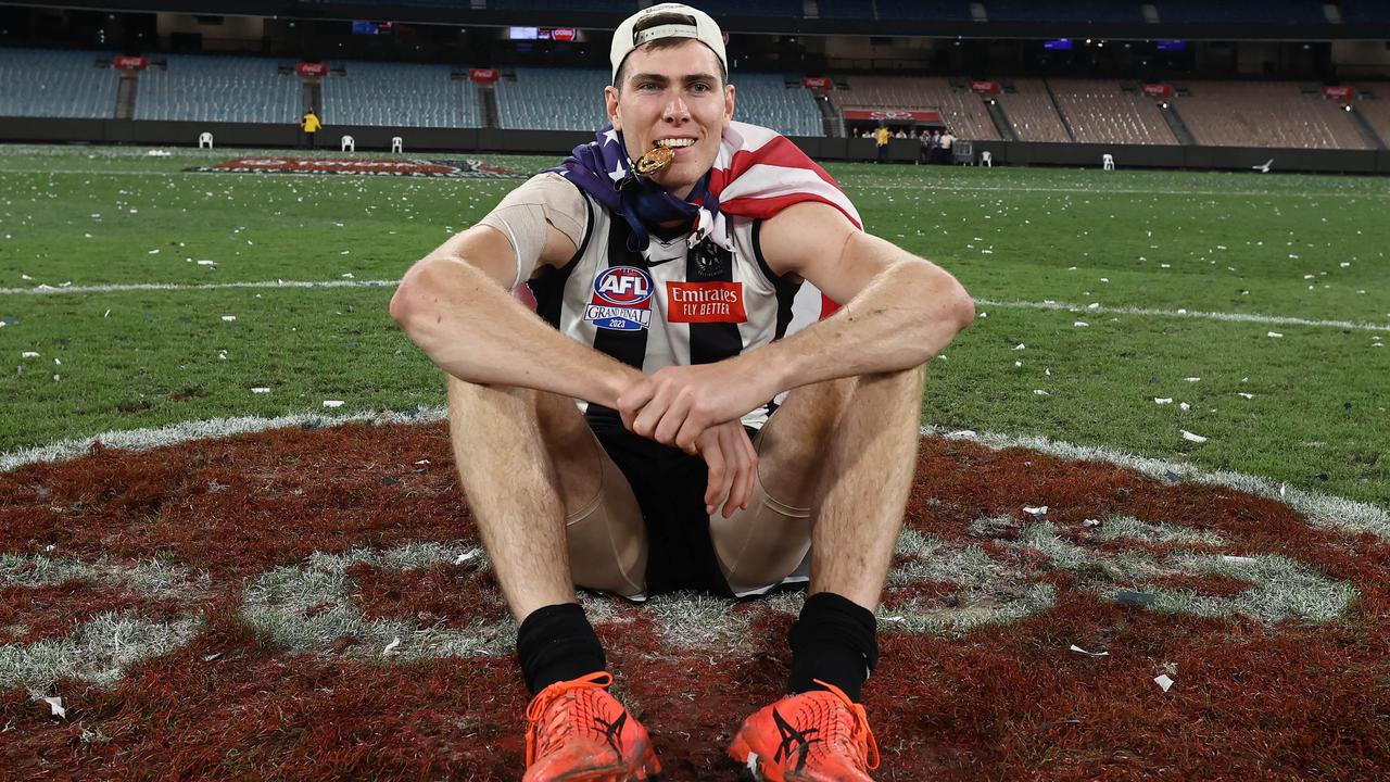 Mason Cox in the middle of the MCG. Picture: Michael Klein