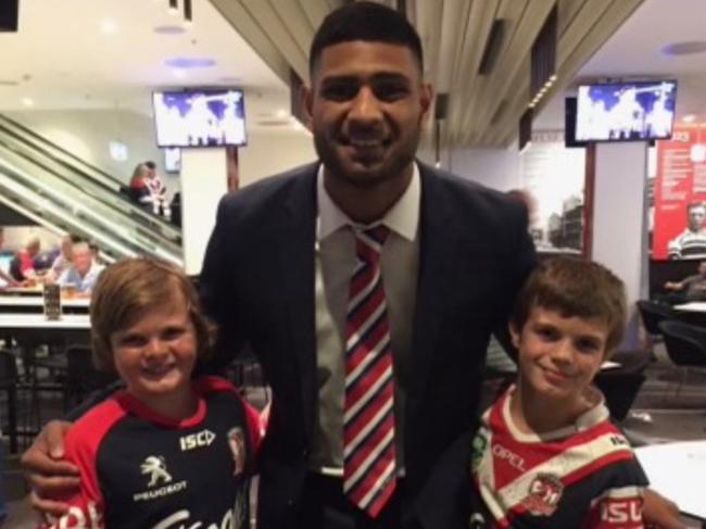 Daniel Tupou with Blake Steep and his brother Mitchell. Picture: Supplied