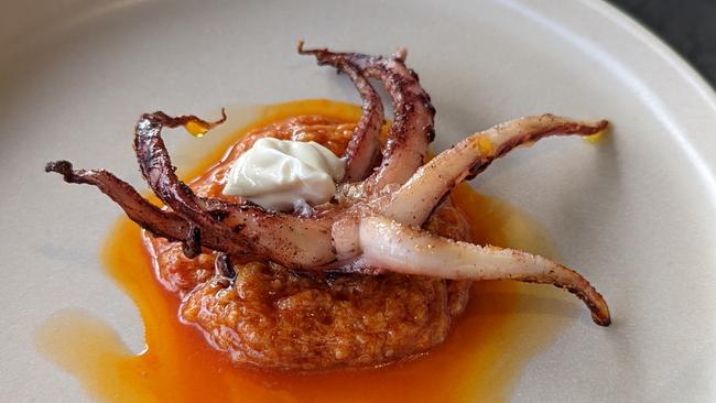 Calamari tentacles with ''''nduja at Muni, Willunga. Picture Hanmo Li