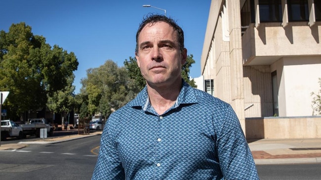 Gavin Morris, the principal of Alice Springs Indigenous school Yipirinya, outside Alice Springs local court on Tuesday, August 13. Picture: Liam Mendes