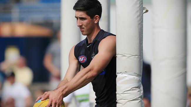 Jacob Weitering looked assured in his first game. Picture: Wayne Ludbey