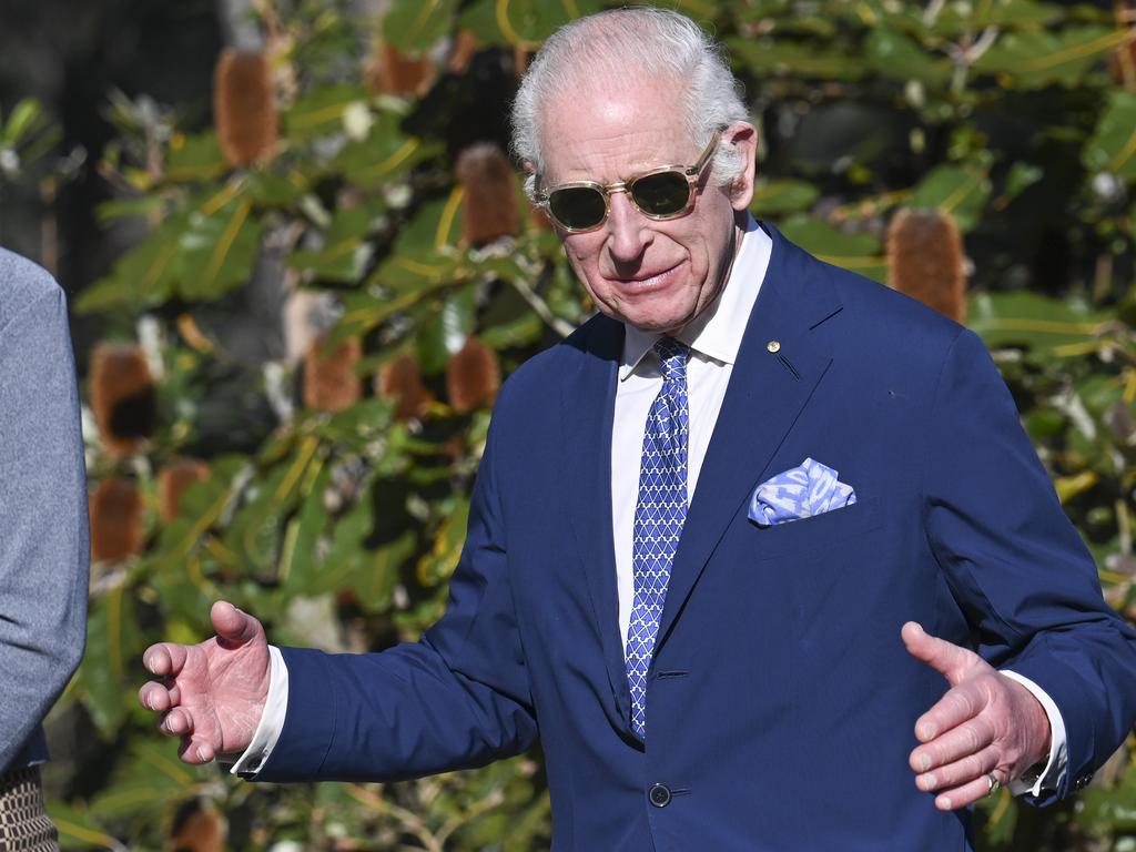 CTheir Majesties visit the Banksia Garden at the Australian National Botanic Gardens in Canberra. Picture: NewsWire / Martin Ollman