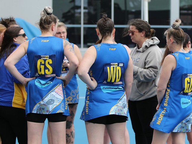 Edwina Wilkens coaching North Shore's netball team. Picture: Supplied