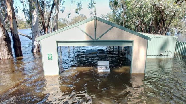 The BIG4 Blanchetown Holiday Park underwater. Picture: Facebook