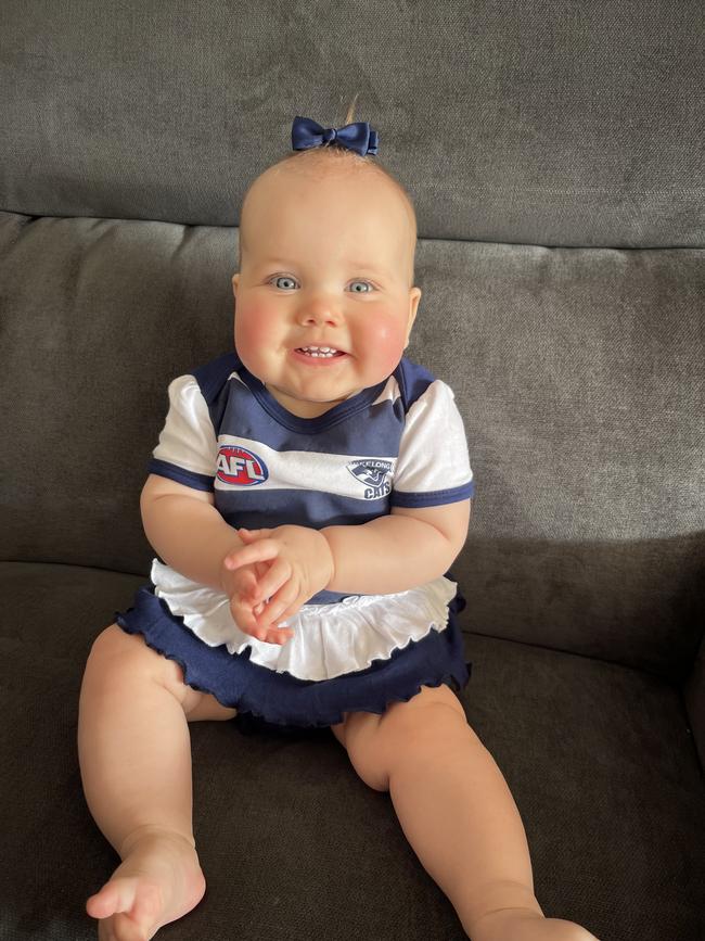 Eden Jones. Eight months old. Eden’s smile and laugh can light up any room, but man do you have to work hard for it. She has the sweetest personality, but she can be super serious and dry. Thats why we call her our little salada