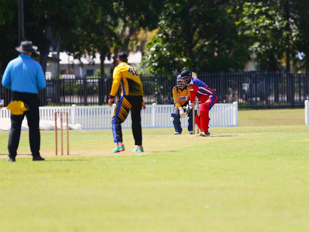 Norths Spicy Bite v Mulgrave Punjabi at Griffiths Park. Cricket Far North Second grade 2025. Photo: Gyan-Reece Rocha.