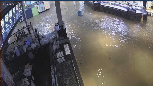 Flooding at Toombul Shopping Centre. Photo: Jamie Weston