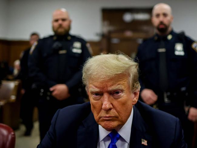Donald Trump during the trial at the Manhattan Criminal Court. Picture: Justin Lane (AFP)
