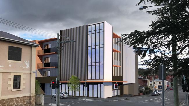 Artists impressions of a development proposed on Harrington St, Hobart. Credit: 6ty Architects. Building / development / application / construction / planning