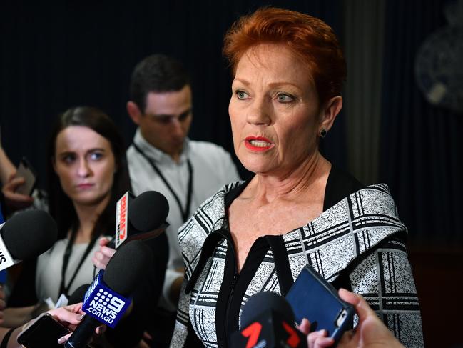 Preferences for One Nation leader Pauline Hanson’s party saved seats in Queensland. Picture: AAP