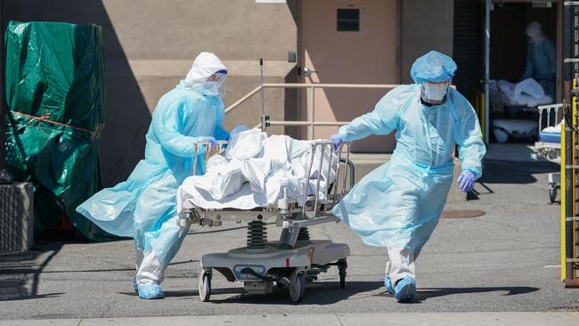 A New York hospital struggles with the coronavirus outbreak. Picture: AFP