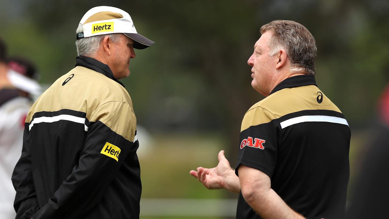 Anthony Griffin and Phil Gould also didn’t see eye-to-eye. Picture: Gregg Porteous