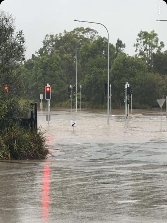 Days Rd in Upper Coomera has begun to flood. Picture: Facebook