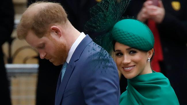 So much to look forward to. Harry and Meghan during their last duty as a working royal couple in March 2020. Picture: Tolga AKMEN / AFP)