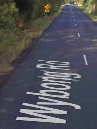 Wybong Rd, Wybong where a horse died after falling off a moving truck and being dragged. Google street view.