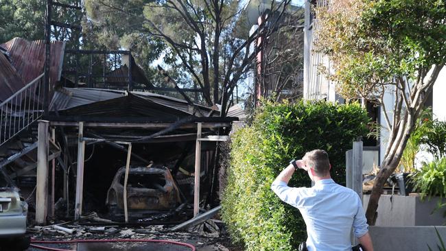 A family of four were inside at the time but managed to escape. Pic Peter Wallis