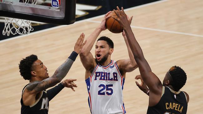 Boomers legend Chris Anstey fears Ben Simmons will never represent Australia. Picture: Kevin C. Cox/Getty Images/AFP.